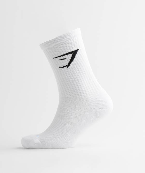 Damske Ponozky Gymshark Crew 3pk Biele | XW7054861